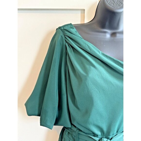 NWT-Entro‎ Romper Womens Small Belted Flowy One Shoulder - Picture 3 of 11